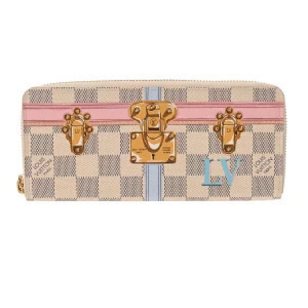 Louis Vuitton Damier Azur White Portefeuille Summer Trunk White Long Wallet